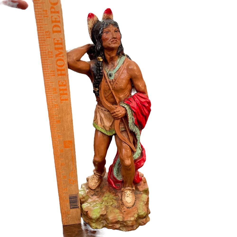 Native American Warrior Statue Vtg 1976 Universal Statuary Homco Indian Figure